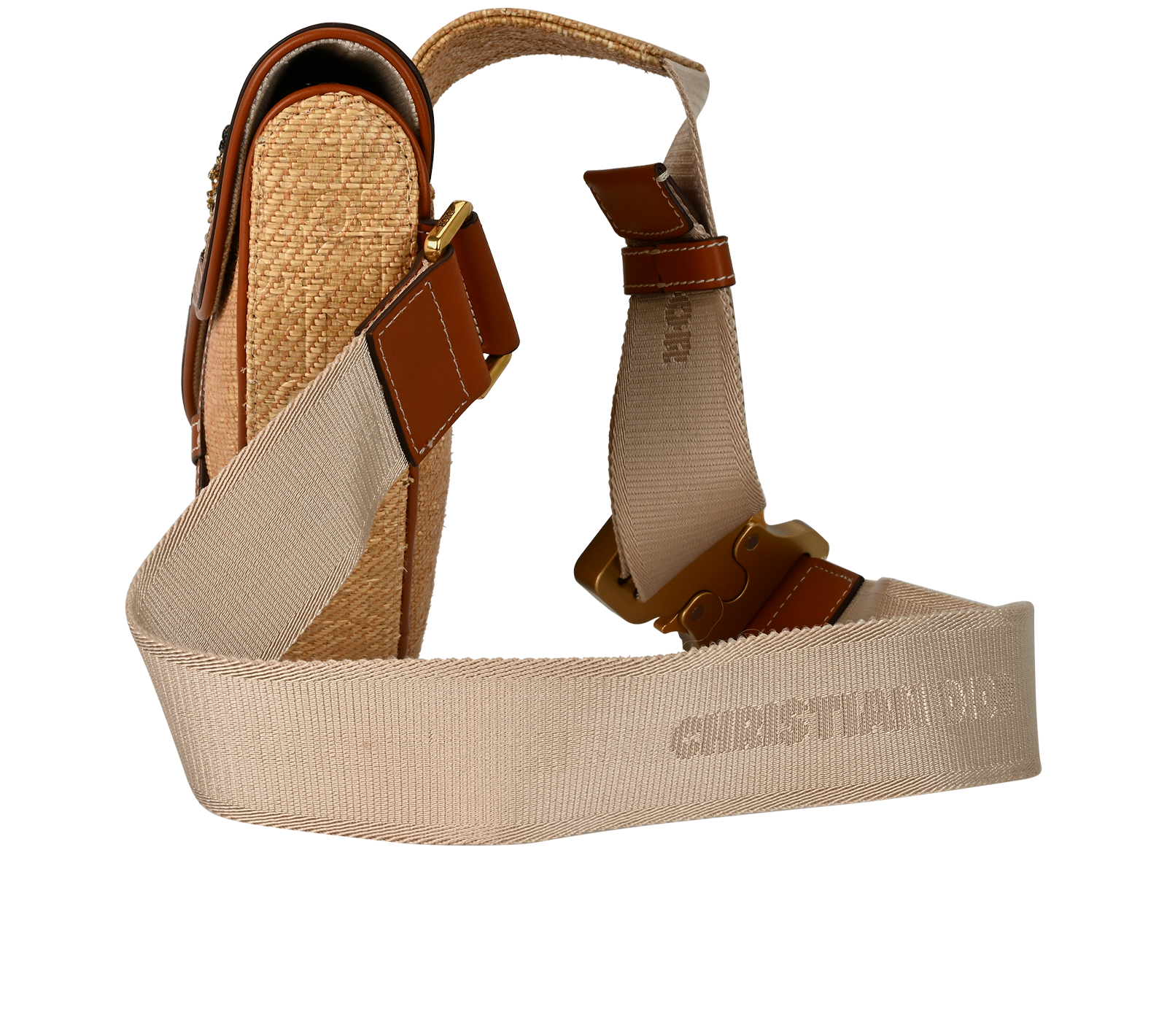 Dior Tears Saddle, &pound;2,100, Handbags, Beige/Brown, Leather/Raffia, Bottom view